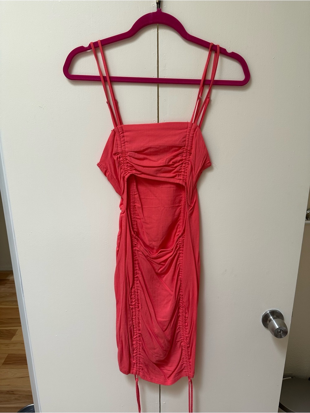 wild fable Coral Ruched Mini Dress